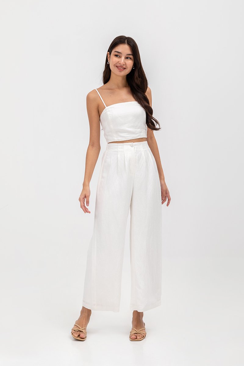 KYLIE LINEN CROPPED CAMISOLE