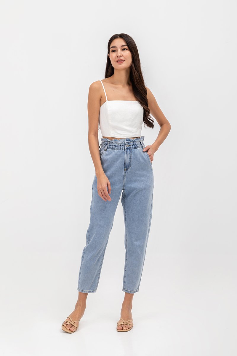 KYLIE LINEN CROPPED CAMISOLE