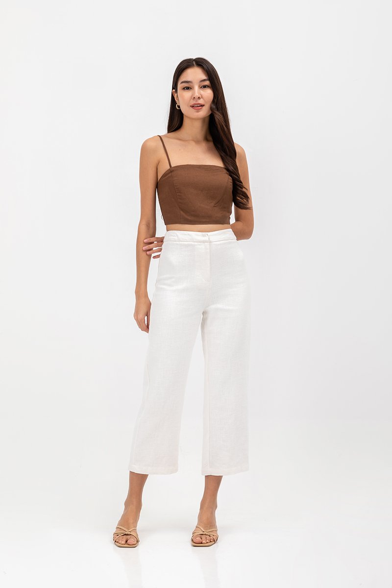 KYLIE LINEN CROPPED CAMISOLE