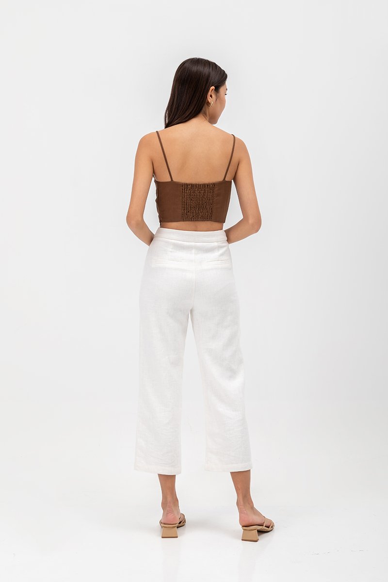 KYLIE LINEN CROPPED CAMISOLE