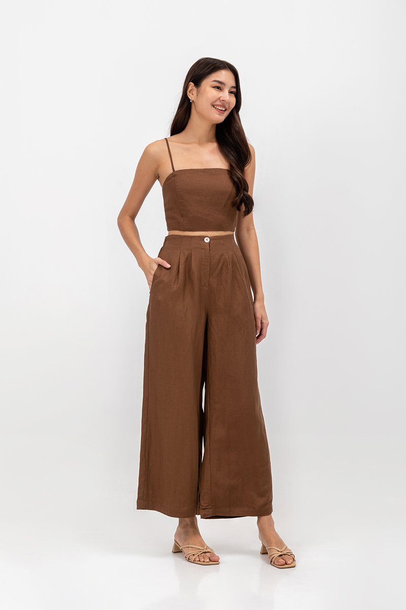 KYLIE LINEN CROPPED CAMISOLE