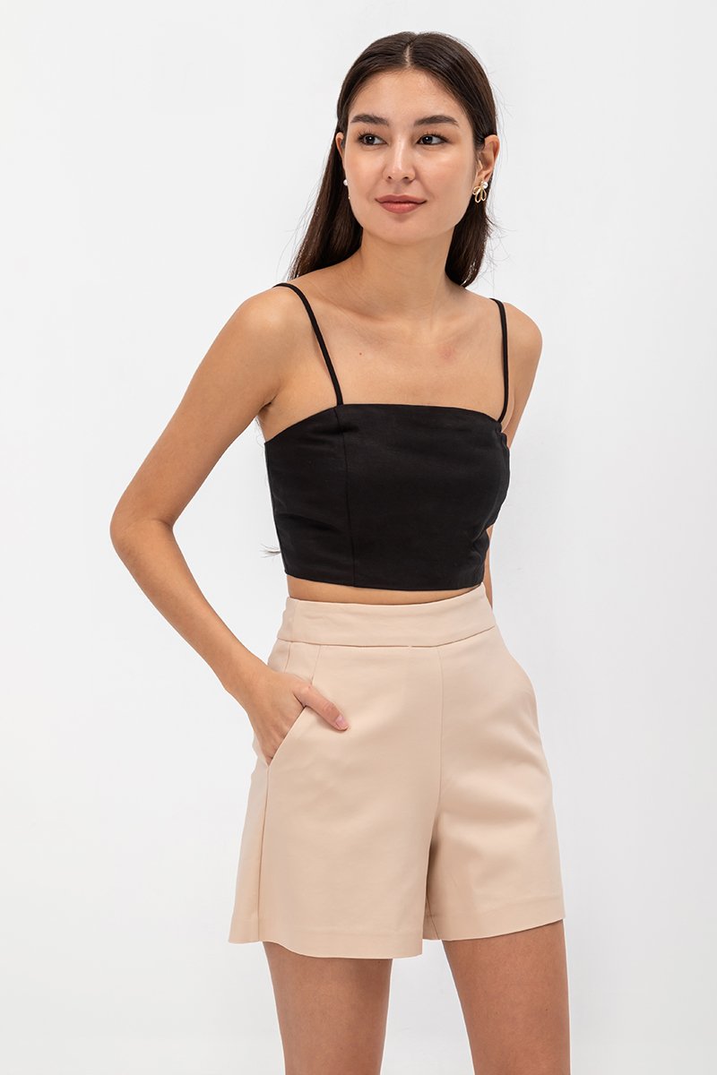 KYLIE LINEN CROPPED CAMISOLE
