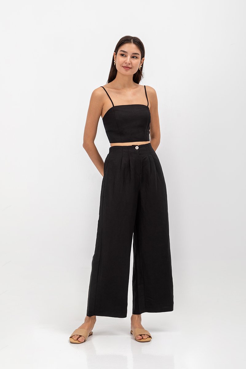 KYLIE LINEN CROPPED CAMISOLE