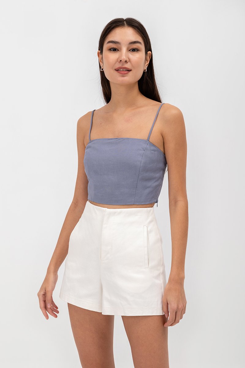 KYLIE LINEN CROPPED CAMISOLE