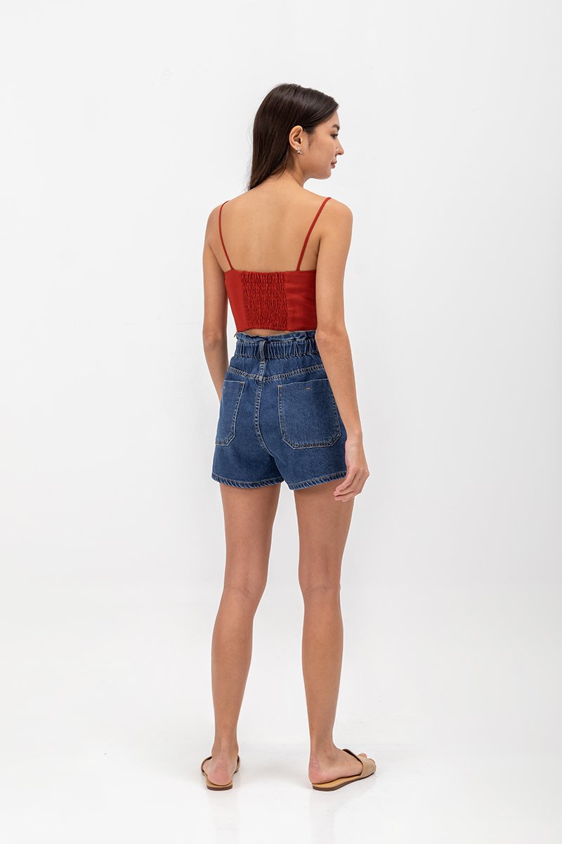 KYLIE LINEN CROPPED CAMISOLE