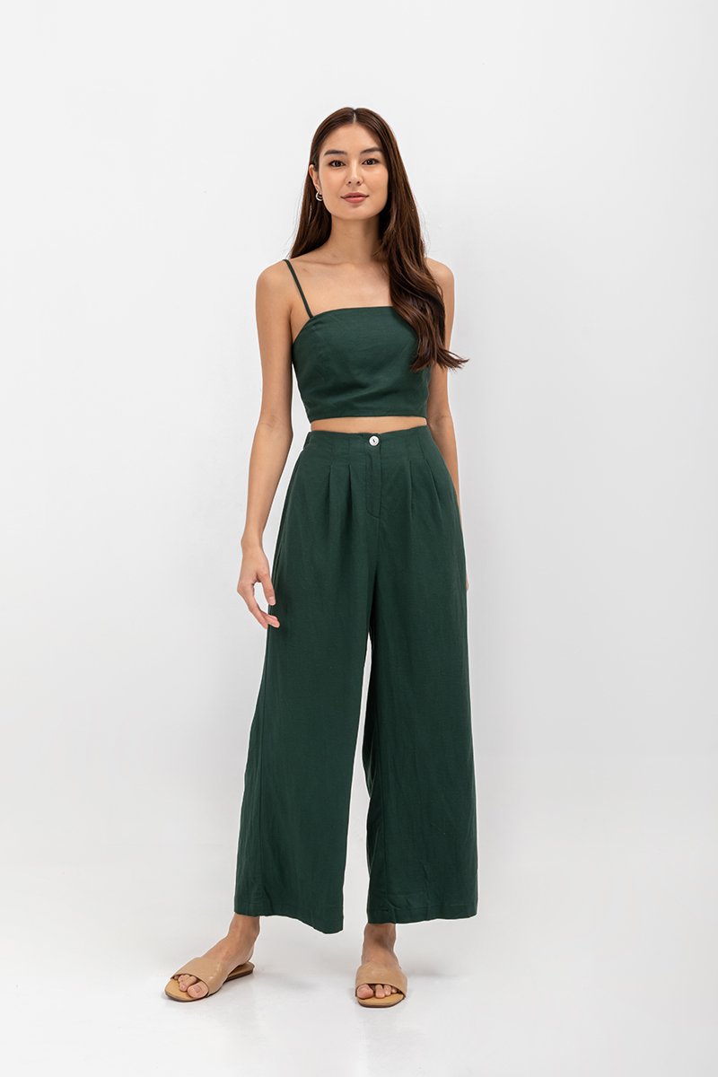 KYLIE LINEN CROPPED CAMISOLE