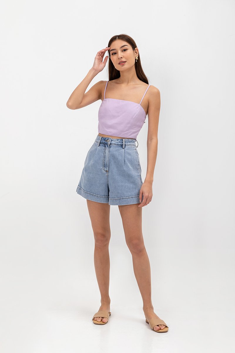 KYLIE LINEN CROPPED CAMISOLE
