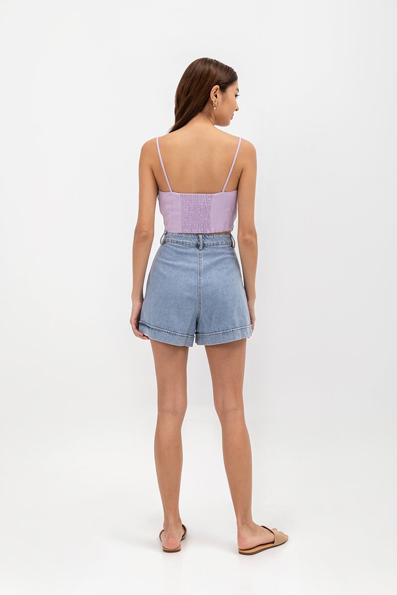 KYLIE LINEN CROPPED CAMISOLE