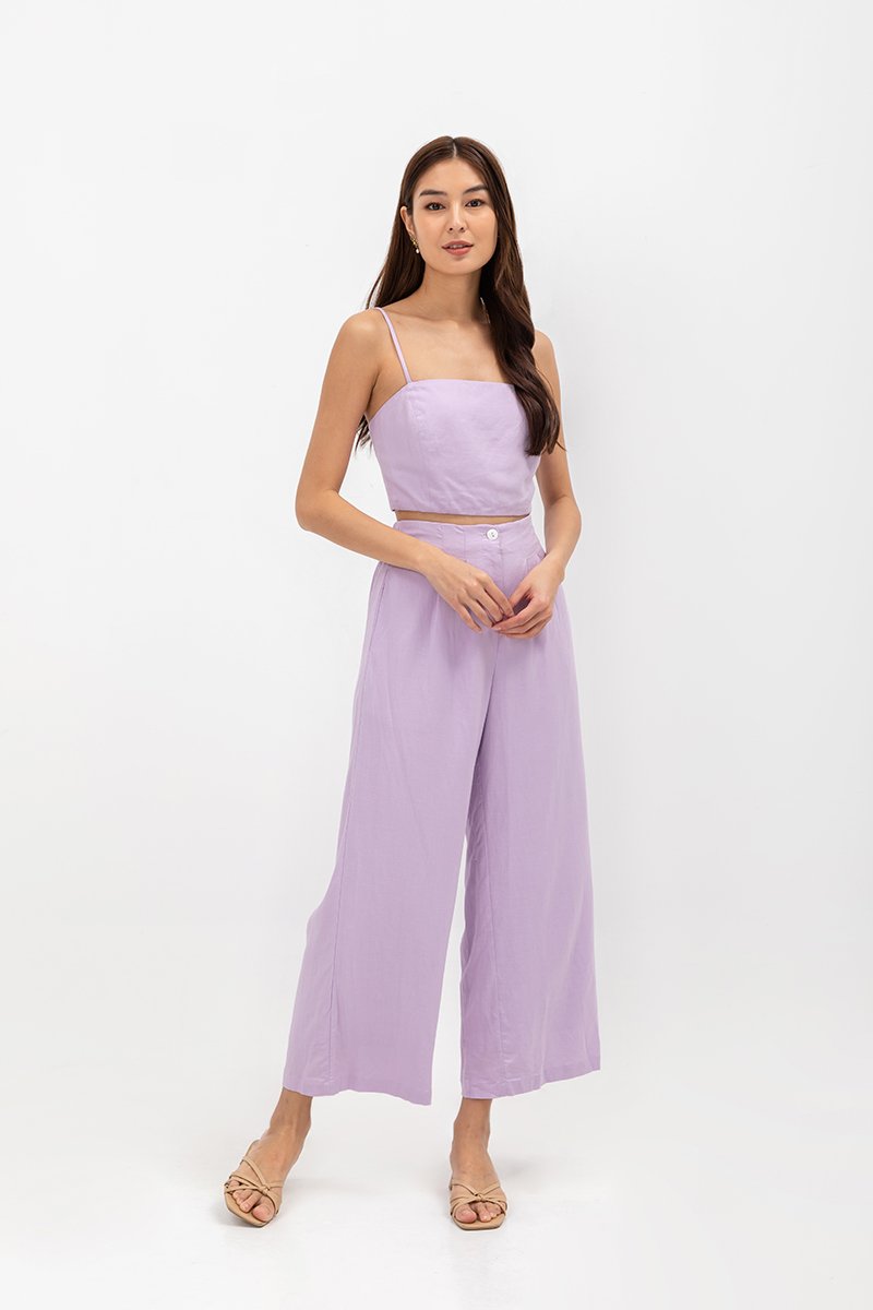 KYLIE LINEN CROPPED CAMISOLE