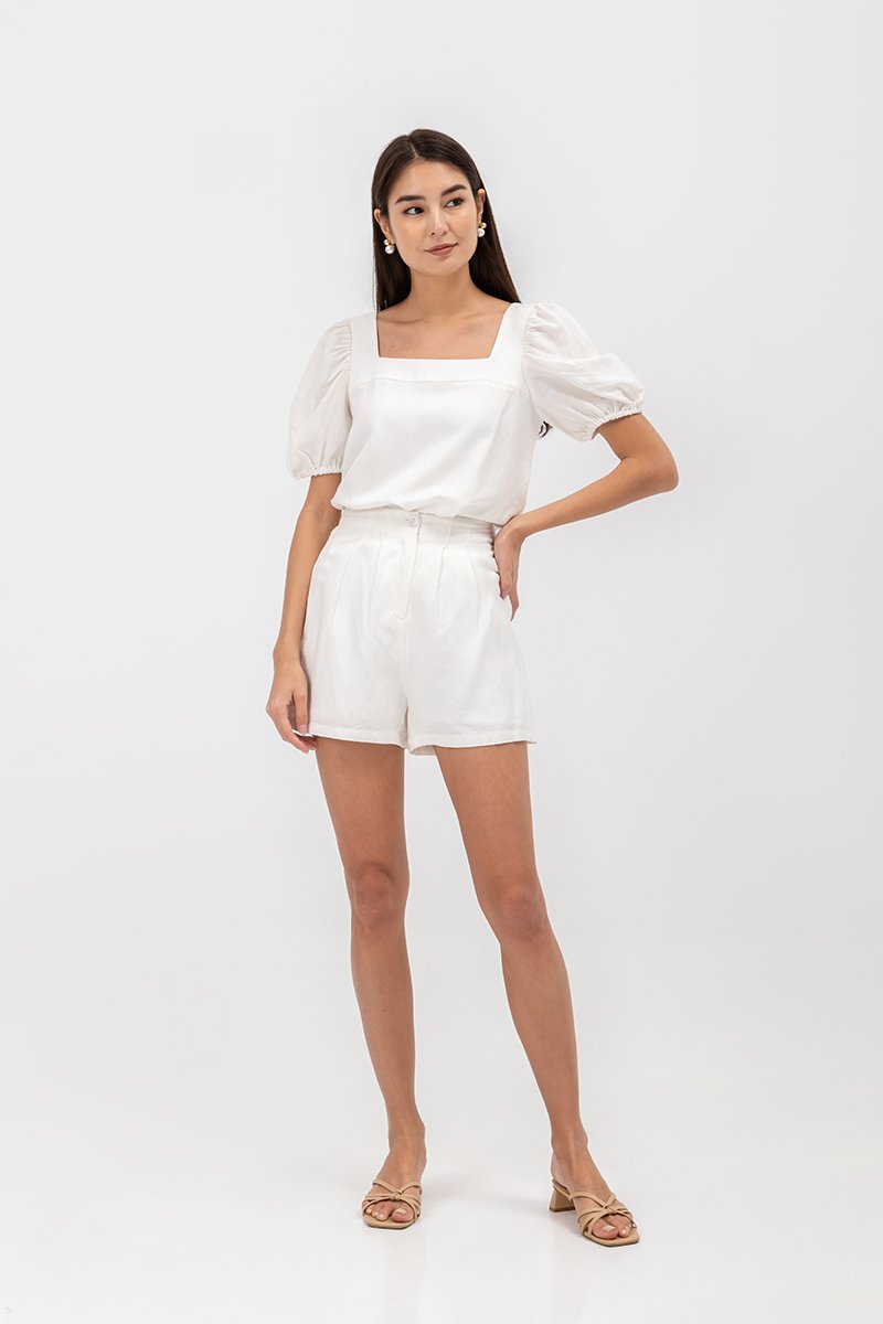 JULIANNE ELASTIC LINEN SHORTS