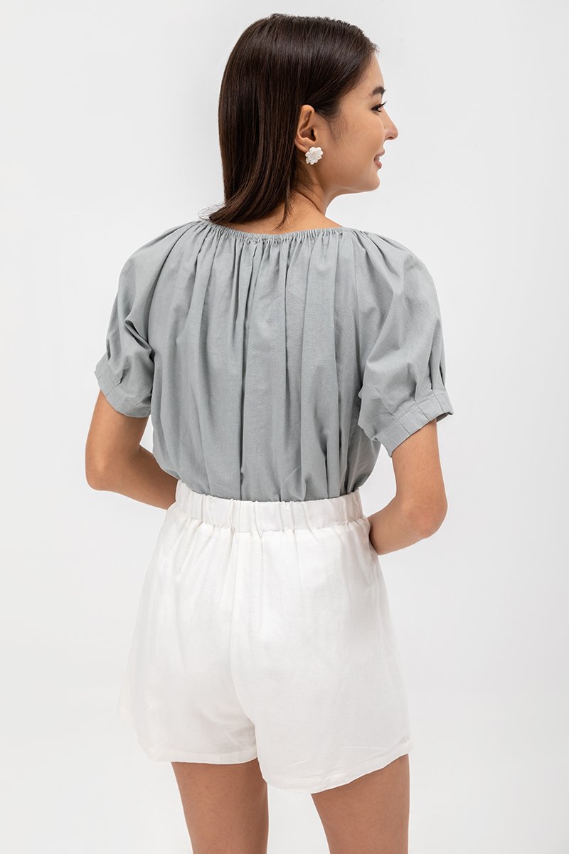 JULIANNE ELASTIC LINEN SHORTS