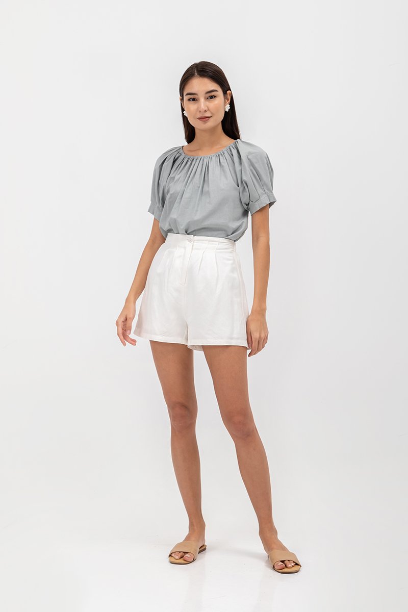 JULIANNE ELASTIC LINEN SHORTS