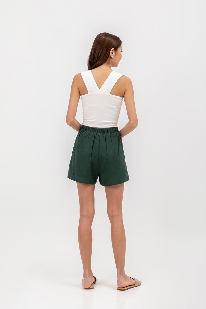 JULIANNE ELASTIC LINEN SHORTS