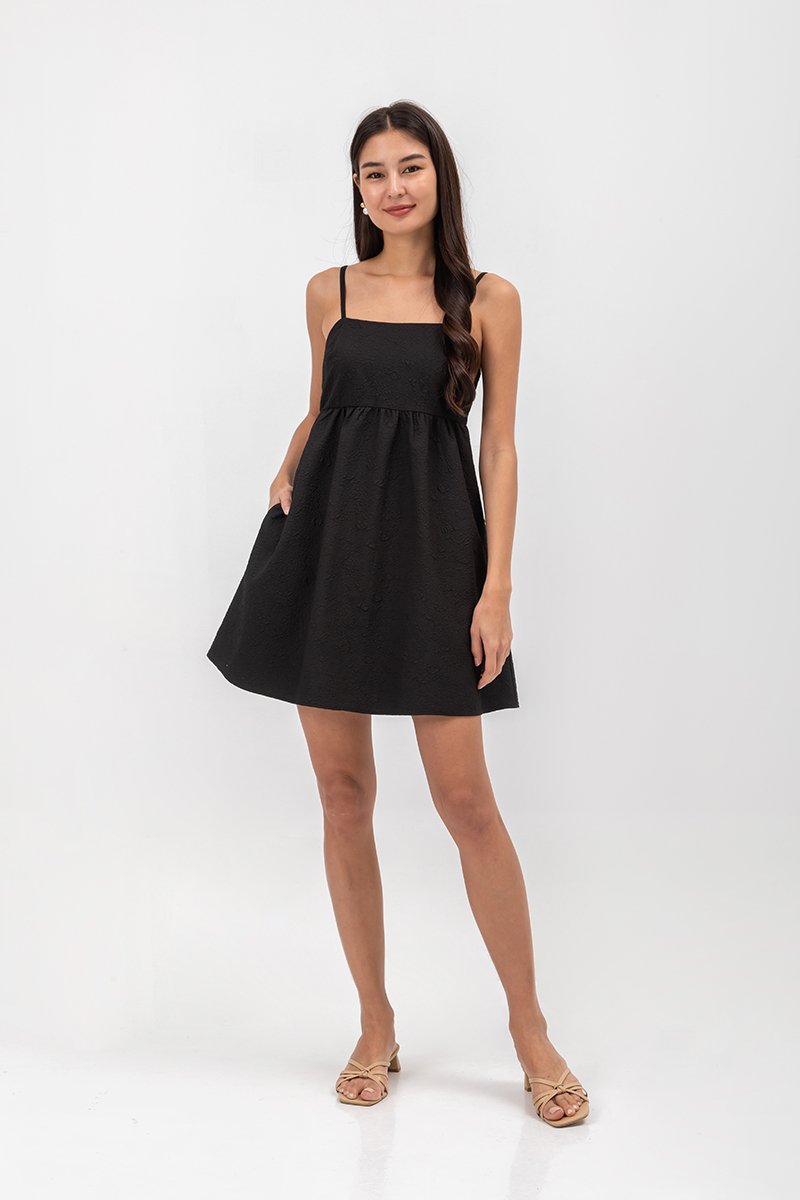 LANI TEXTURED FIT & FLARE MINI DRESS