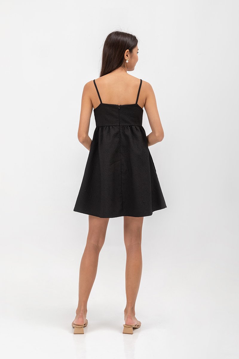 LANI TEXTURED FIT & FLARE MINI DRESS