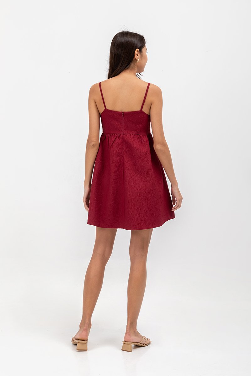 LANI TEXTURED FIT & FLARE MINI DRESS
