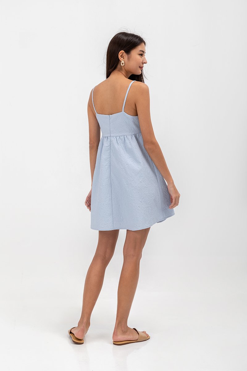 LANI TEXTURED FIT & FLARE MINI DRESS