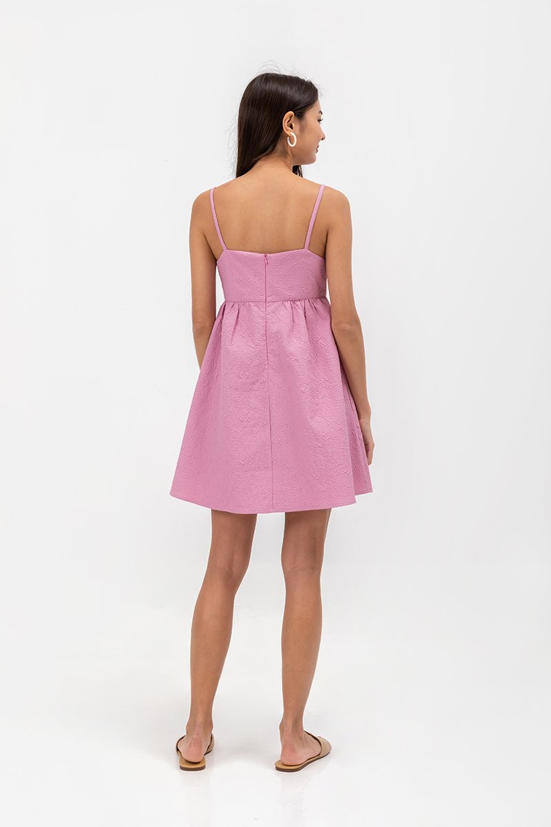 LANI TEXTURED FIT & FLARE MINI DRESS
