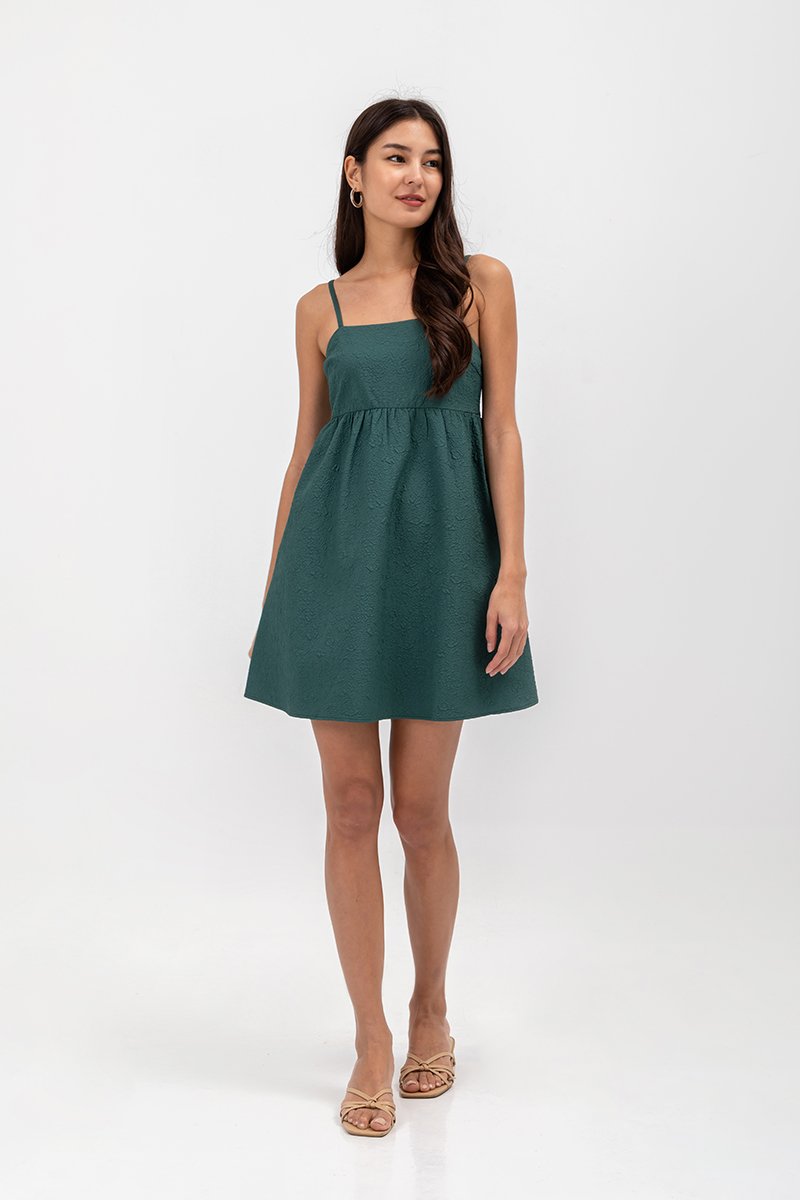 LANI TEXTURED FIT & FLARE MINI DRESS