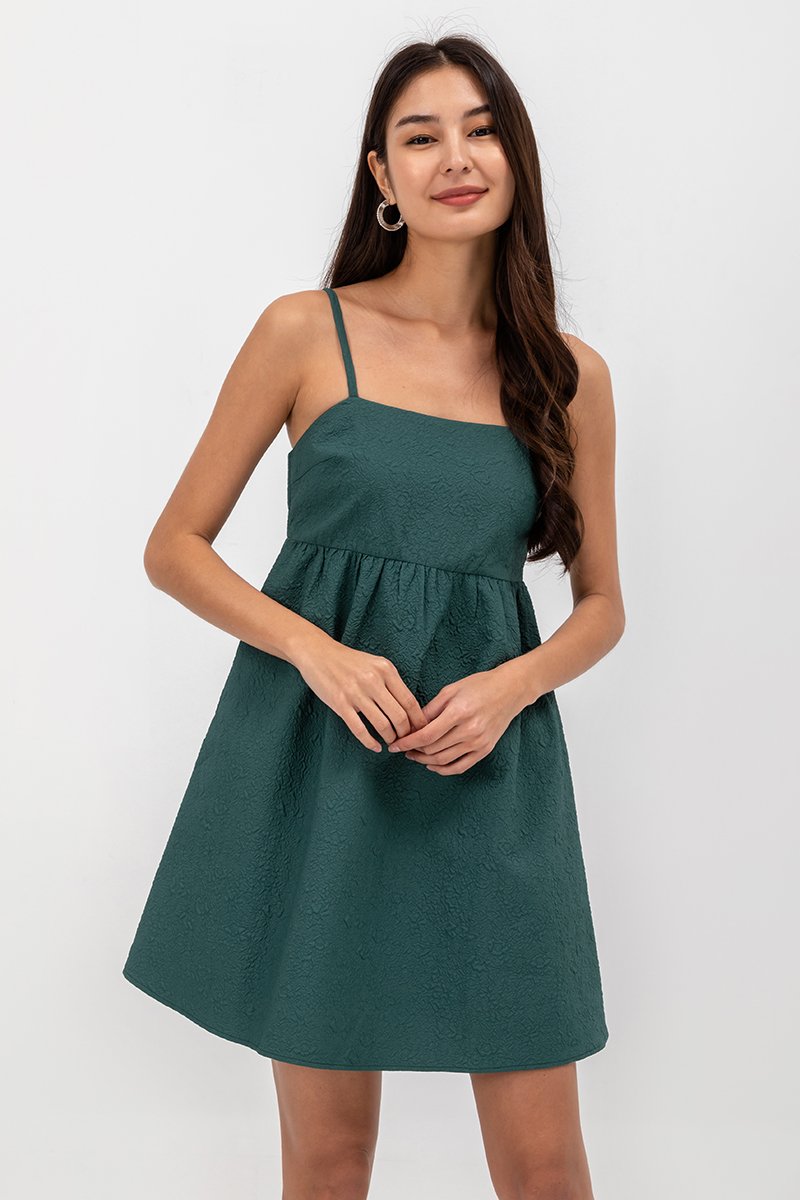 LANI TEXTURED FIT & FLARE MINI DRESS