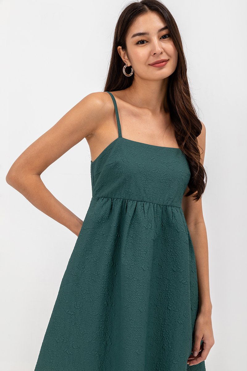 LANI TEXTURED FIT & FLARE MINI DRESS