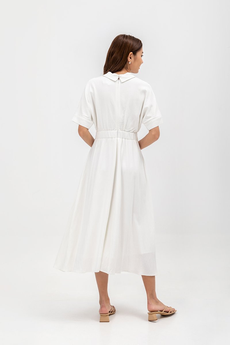 CLARIN FIT & FLARE COLLARED MAXI DRESS
