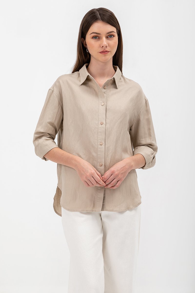 DAISY LINEN BUTTONDOWN SHIRT