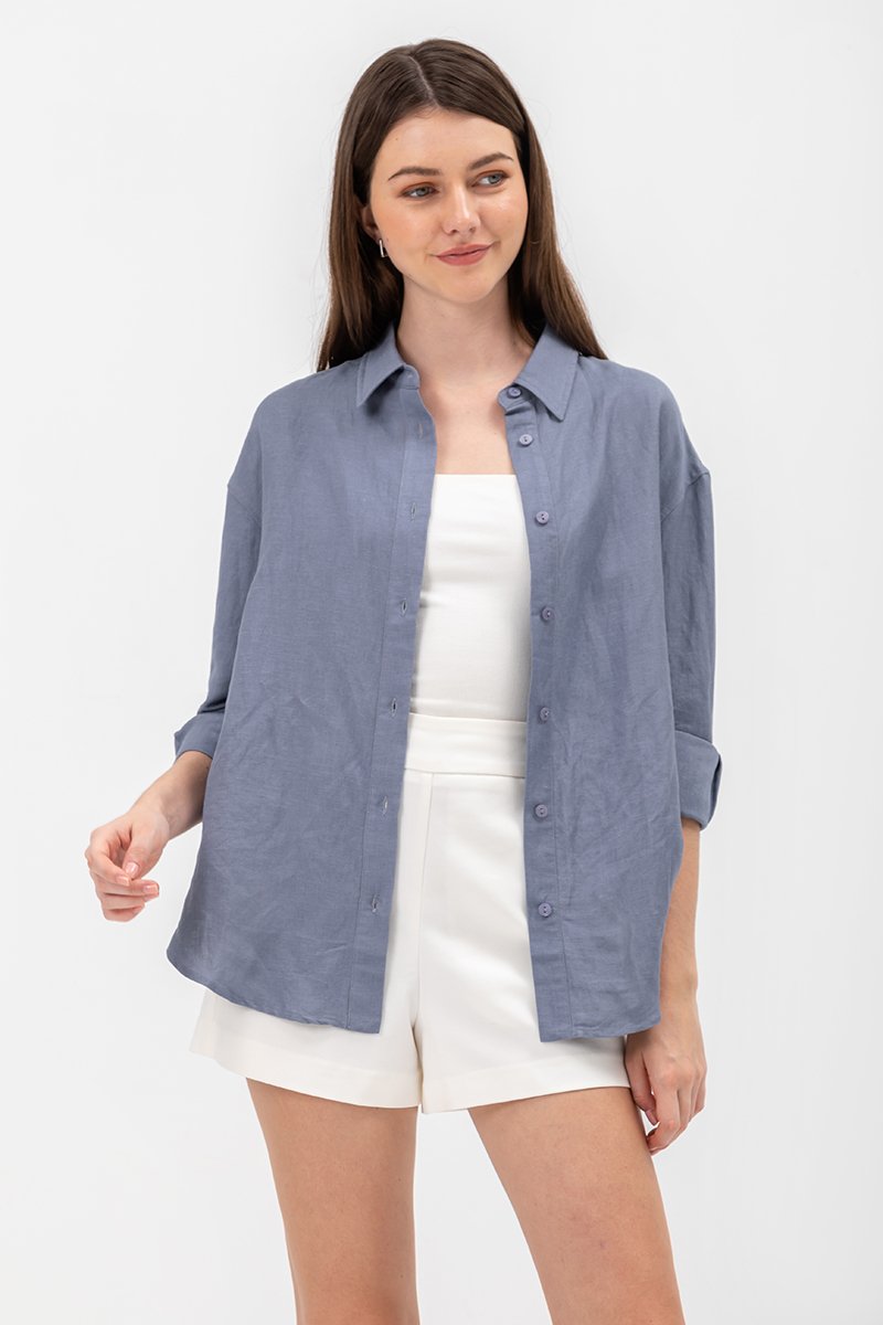 DAISY LINEN BUTTONDOWN SHIRT