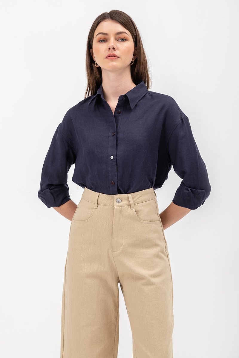 DAISY LINEN BUTTONDOWN SHIRT
