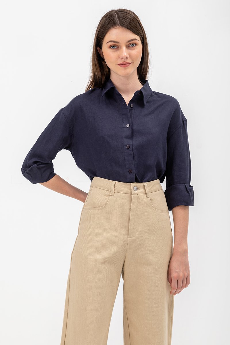 DAISY LINEN BUTTONDOWN SHIRT