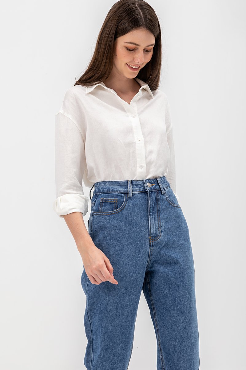DAISY LINEN BUTTONDOWN SHIRT