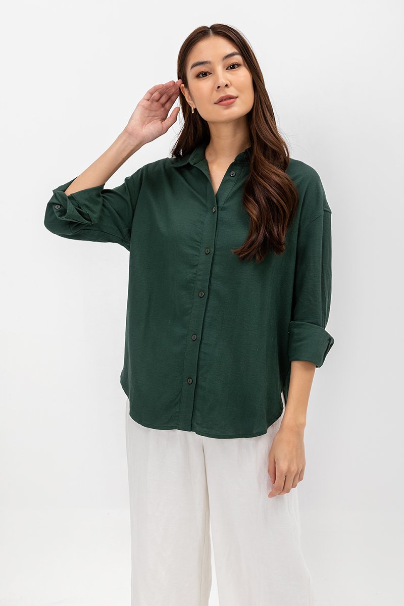 DAISY LINEN BUTTONDOWN SHIRT