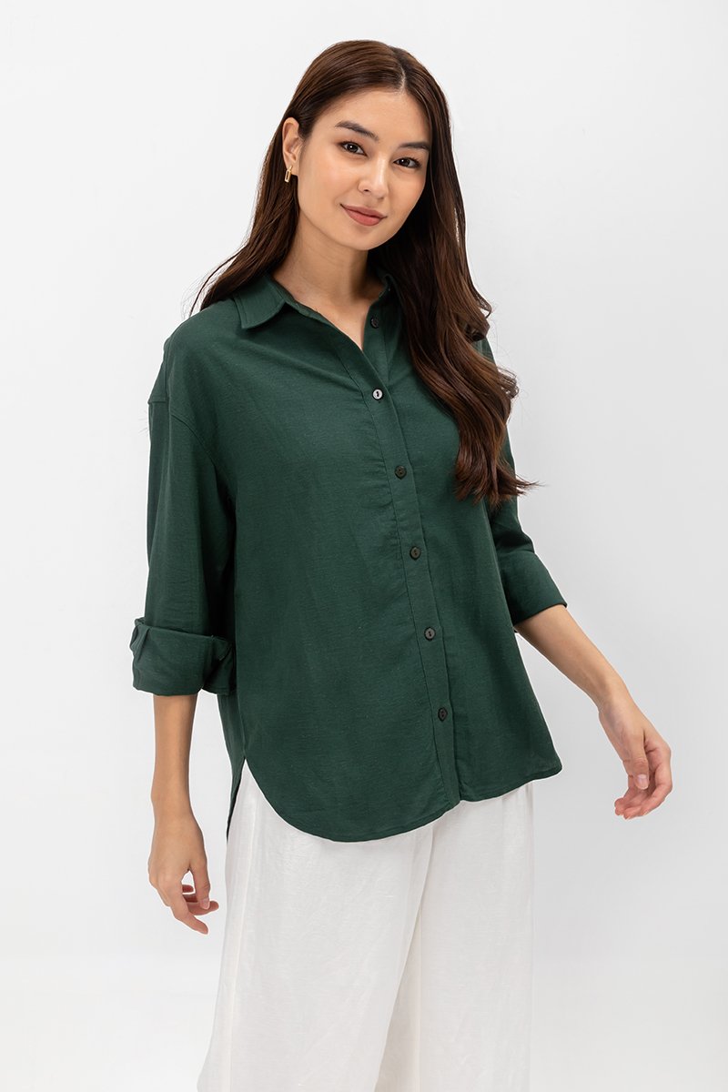 DAISY LINEN BUTTONDOWN SHIRT