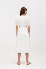 JOY WAIST CUT OUT LINEN MAXI DRESS