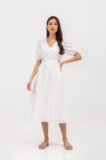 JOY WAIST CUT OUT LINEN MAXI DRESS