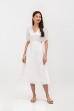 JOY WAIST CUT OUT LINEN MAXI DRESS