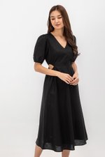 JOY WAIST CUT OUT LINEN MAXI DRESS