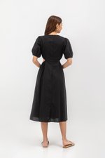 JOY WAIST CUT OUT LINEN MAXI DRESS
