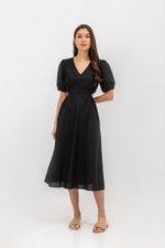 JOY WAIST CUT OUT LINEN MAXI DRESS