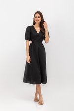 JOY WAIST CUT OUT LINEN MAXI DRESS