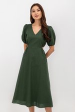 JOY WAIST CUT OUT LINEN MAXI DRESS