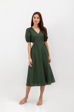 JOY WAIST CUT OUT LINEN MAXI DRESS