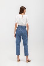 ALMA ELASTIC WAISTBAND LINEN CROP TOP