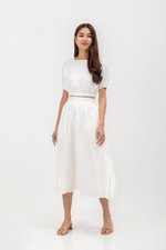 ALMA ELASTIC WAISTBAND LINEN CROP TOP