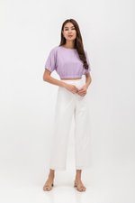 ALMA ELASTIC WAISTBAND LINEN CROP TOP