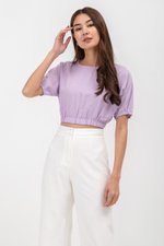 ALMA ELASTIC WAISTBAND LINEN CROP TOP