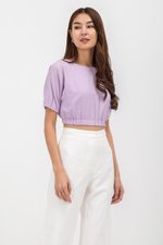 ALMA ELASTIC WAISTBAND LINEN CROP TOP