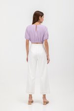 ALMA ELASTIC WAISTBAND LINEN CROP TOP