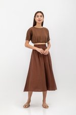 ALMA ELASTIC WAISTBAND LINEN CROP TOP