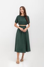 ALMA ELASTIC WAISTBAND LINEN CROP TOP
